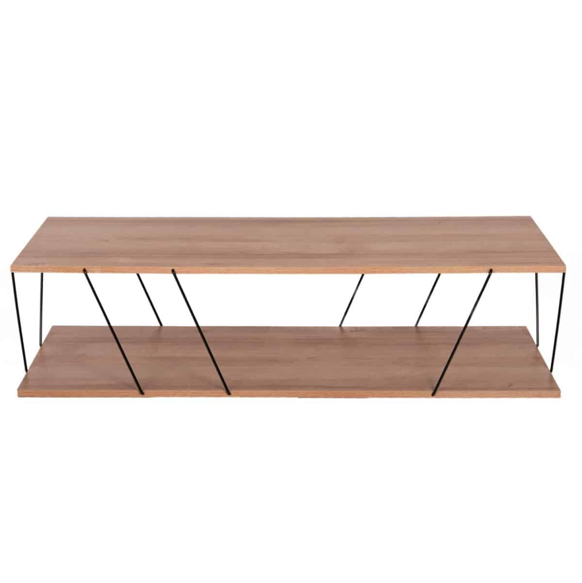 ΤΡΑΠΕΖΙ ΣΑΛΟΝΙΟΥ TARS HM8927.11 ΦΥΣΙΚΟ ΟΑΚ ΜΕ ΜΑΥΡΕΣ ΜΕΤΑΛΛΙΚΕΣ ΒΕΡΓΕΣ 120Χ50Χ30Yεκ. - Image 3