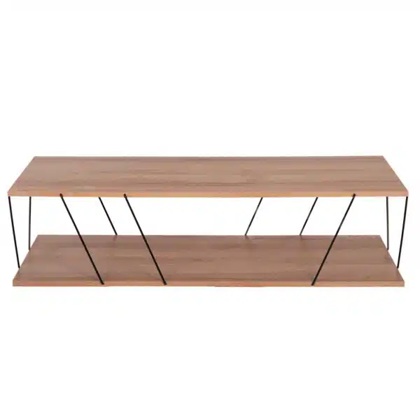 ΤΡΑΠΕΖΙ ΣΑΛΟΝΙΟΥ TARS HM8927.11 ΦΥΣΙΚΟ ΟΑΚ ΜΕ ΜΑΥΡΕΣ ΜΕΤΑΛΛΙΚΕΣ ΒΕΡΓΕΣ 120Χ50Χ30Yεκ. - Image 3