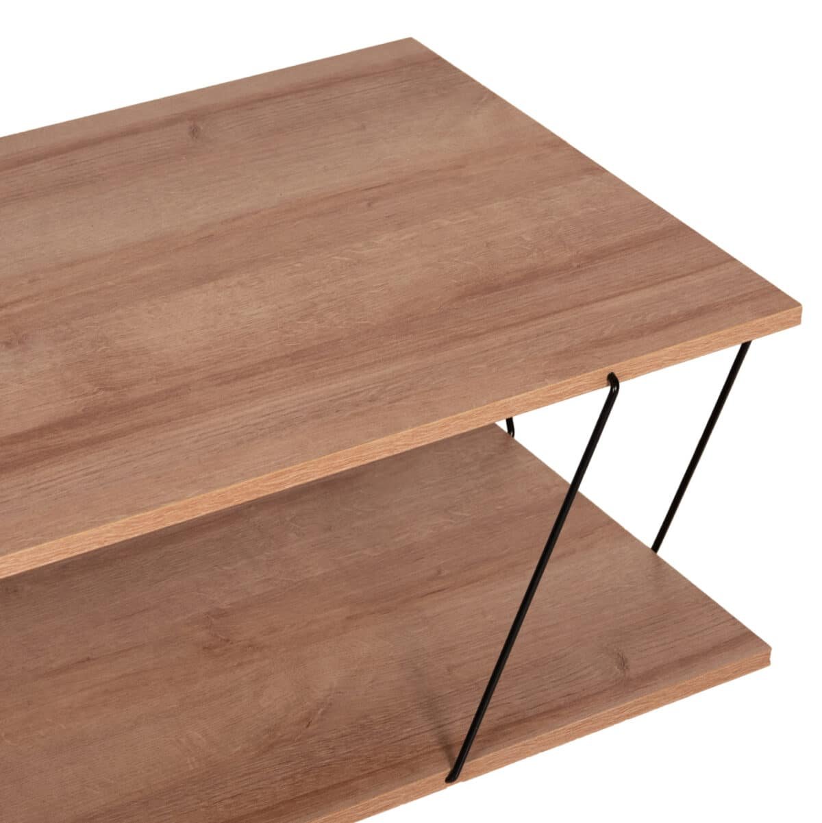 ΤΡΑΠΕΖΙ ΣΑΛΟΝΙΟΥ TARS HM8927.11 ΦΥΣΙΚΟ ΟΑΚ ΜΕ ΜΑΥΡΕΣ ΜΕΤΑΛΛΙΚΕΣ ΒΕΡΓΕΣ 120Χ50Χ30Yεκ. - Image 5