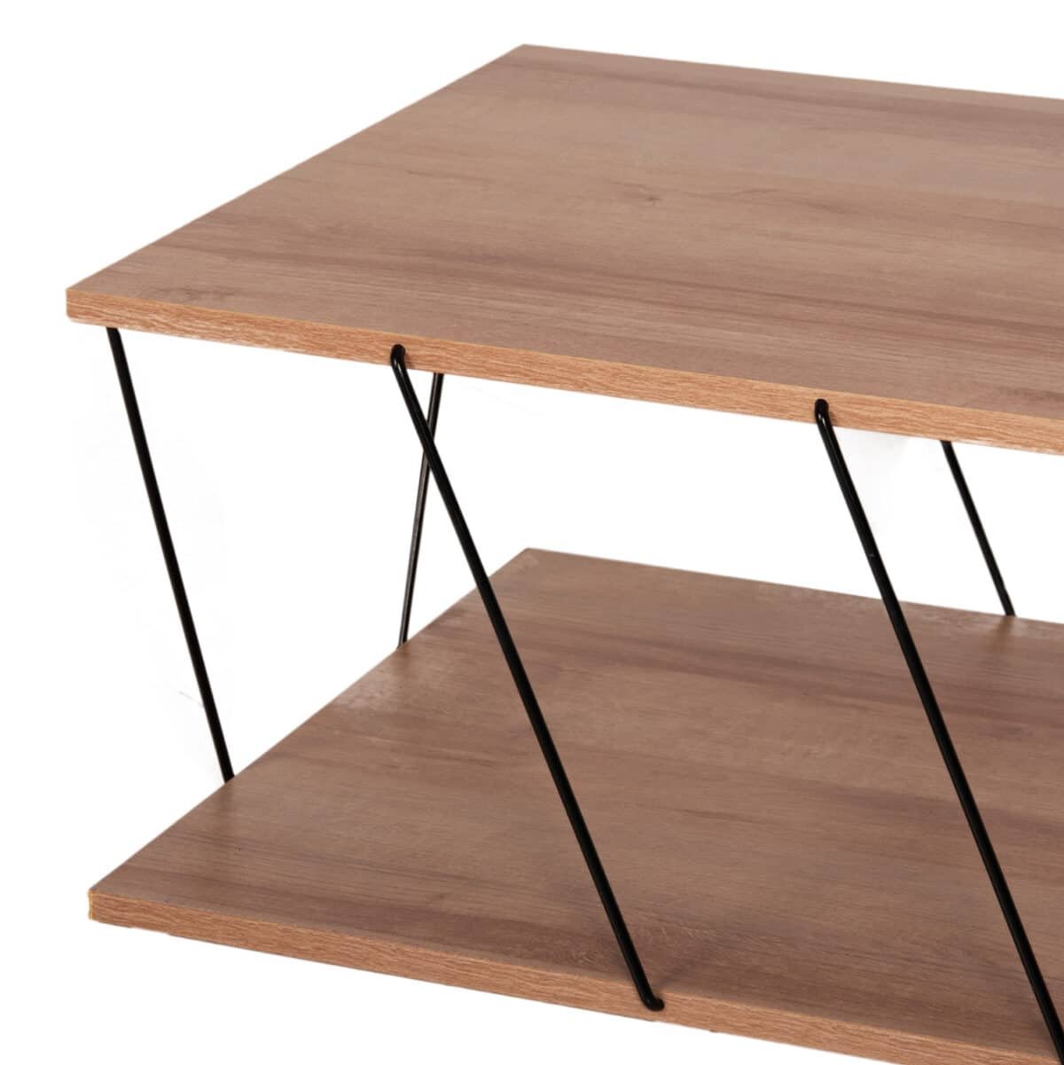 ΤΡΑΠΕΖΙ ΣΑΛΟΝΙΟΥ TARS HM8927.11 ΦΥΣΙΚΟ ΟΑΚ ΜΕ ΜΑΥΡΕΣ ΜΕΤΑΛΛΙΚΕΣ ΒΕΡΓΕΣ 120Χ50Χ30Yεκ. - Image 7