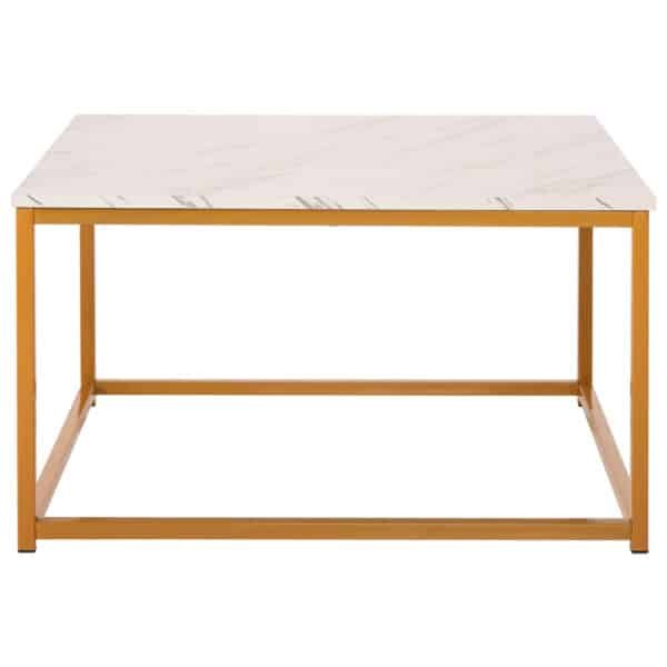 ΤΡΑΠΕΖΙ ΣΑΛΟΝΙΟΥ BRAYLEN HM8942.11 ΜΕΛΑΜΙΝΗ ΛΕΥΚΟ ΜΑΡΜΑΡΟ-ΧΡΥΣΗ ΒΑΣΗ 75x75x43,5Υεκ. - Image 3