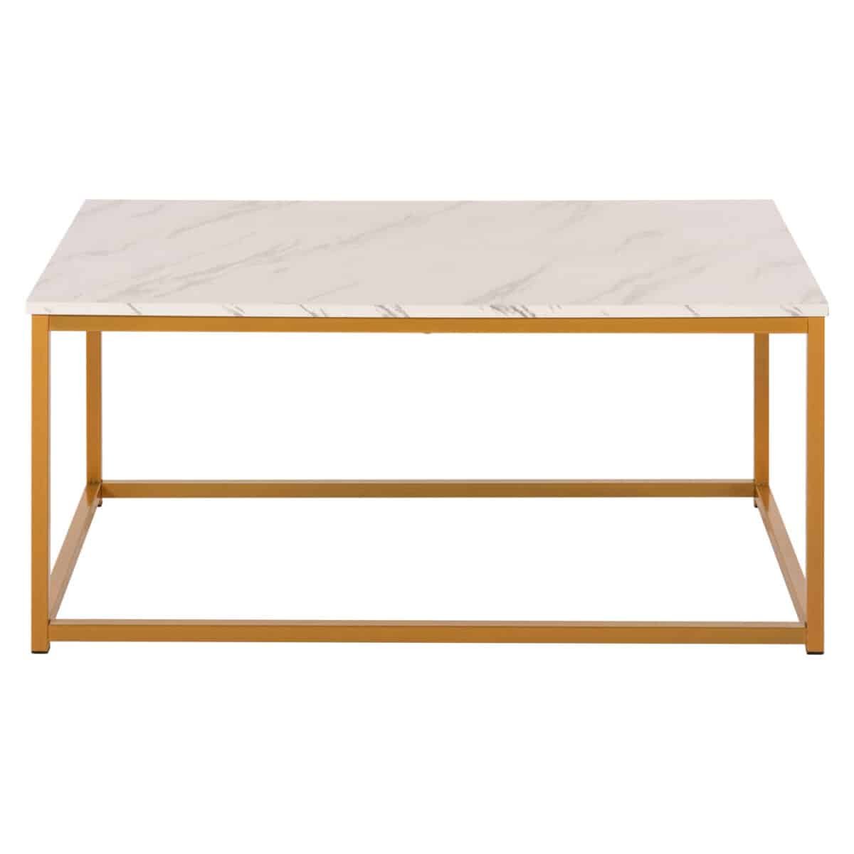 ΤΡΑΠΕΖΙ ΣΑΛΟΝΙΟΥ SAFFRON HM8975.11 ΜΕΛΑΜΙΝΗ ΛΕΥΚΟ ΜΑΡΜΑΡΟ-ΧΡΥΣΗ ΒΑΣΗ 95Χ55Χ43,5Yεκ. - Image 3