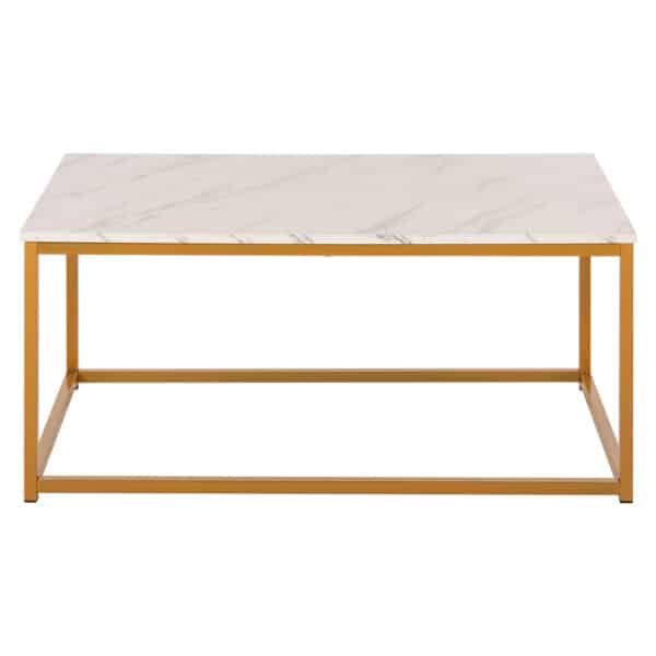 ΤΡΑΠΕΖΙ ΣΑΛΟΝΙΟΥ SAFFRON HM8975.11 ΜΕΛΑΜΙΝΗ ΛΕΥΚΟ ΜΑΡΜΑΡΟ-ΧΡΥΣΗ ΒΑΣΗ 95Χ55Χ43,5Yεκ. - Image 3