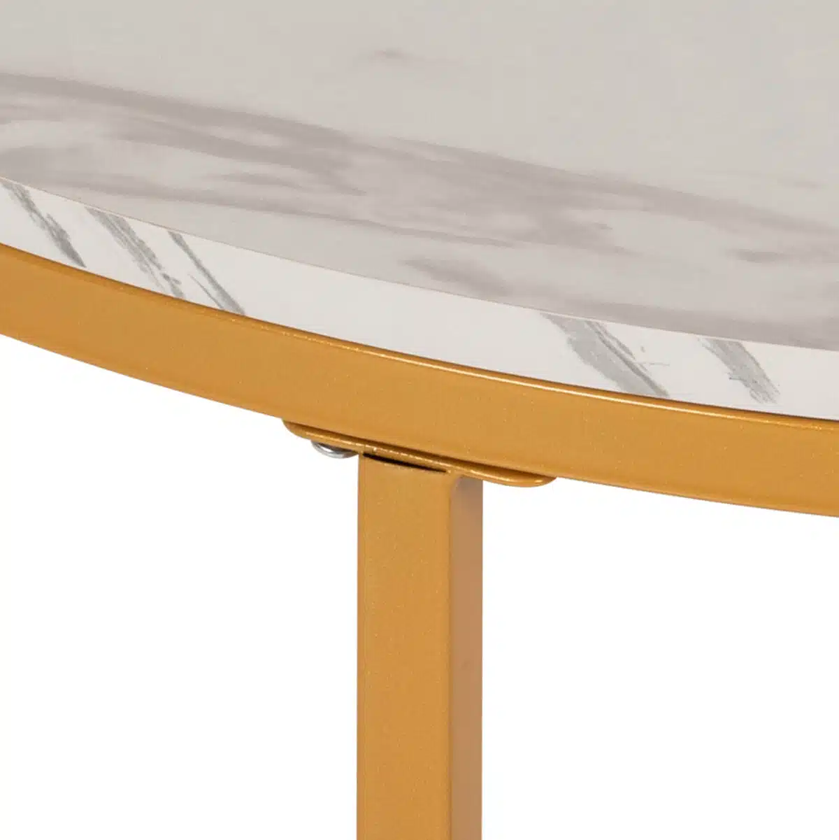 ΤΡΑΠΕΖΙ ΣΑΛΟΝΙΟΥ HM9420.01 WHITE MARBLE ΜΕΛΑΜΙΝΗ-ΧΡΥΣΗ ΜΕΤΑΛΛΙΚΗ ΒΑΣΗ Φ80x48,5Yεκ. - Image 5