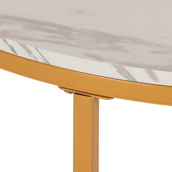 ΤΡΑΠΕΖΙ ΣΑΛΟΝΙΟΥ HM9420.01 WHITE MARBLE ΜΕΛΑΜΙΝΗ-ΧΡΥΣΗ ΜΕΤΑΛΛΙΚΗ ΒΑΣΗ Φ80x48,5Yεκ. - Image 5