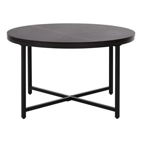 ΤΡΑΠΕΖΙ ΣΑΛΟΝΙΟΥ HM9420.03 BLACK MARBLE ΜΕΛΑΜΙΝΗ-ΜΑΥΡΗ ΜΕΤΑΛΛΙΚΗ ΒΑΣΗ Φ80x48,5Yεκ. - Image 3