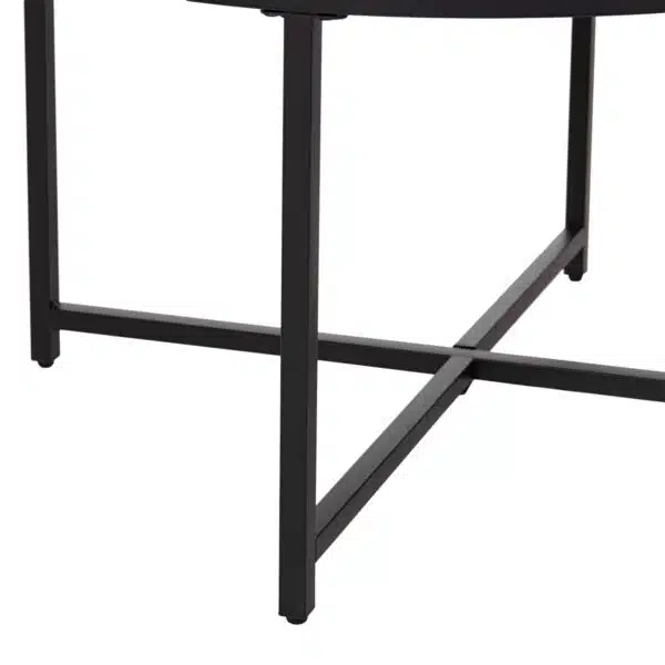 ΤΡΑΠΕΖΙ ΣΑΛΟΝΙΟΥ HM9420.03 BLACK MARBLE ΜΕΛΑΜΙΝΗ-ΜΑΥΡΗ ΜΕΤΑΛΛΙΚΗ ΒΑΣΗ Φ80x48,5Yεκ. - Image 4