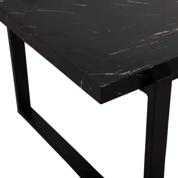 ΤΡΑΠΕΖΙ ΣΑΛΟΝΙΟΥ SHABEN HM9585.01 MDF ΜΑΥΡΟ ΜΑΡΜΑΡΟ-ΜΑΥΡΗ ΜΕΤΑΛΛΙΚΗ ΒΑΣΗ 120x60X46Yεκ. - Image 4