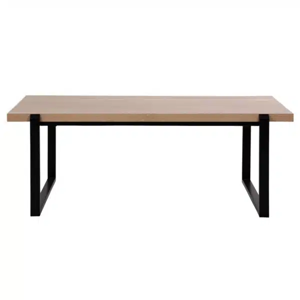 ΤΡΑΠΕΖΙ ΣΑΛΟΝΙΟΥ SHABEN HM9585.03 MDF SONOMA-ΜΑΥΡΗ ΜΕΤΑΛΛΙΚΗ ΒΑΣΗ 120x60X46Yεκ. - Image 3