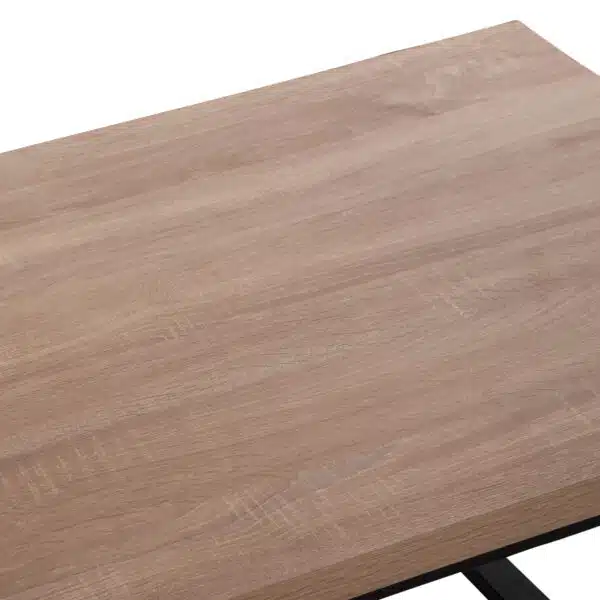 ΤΡΑΠΕΖΙ ΣΑΛΟΝΙΟΥ SHABEN HM9585.03 MDF SONOMA-ΜΑΥΡΗ ΜΕΤΑΛΛΙΚΗ ΒΑΣΗ 120x60X46Yεκ. - Image 5