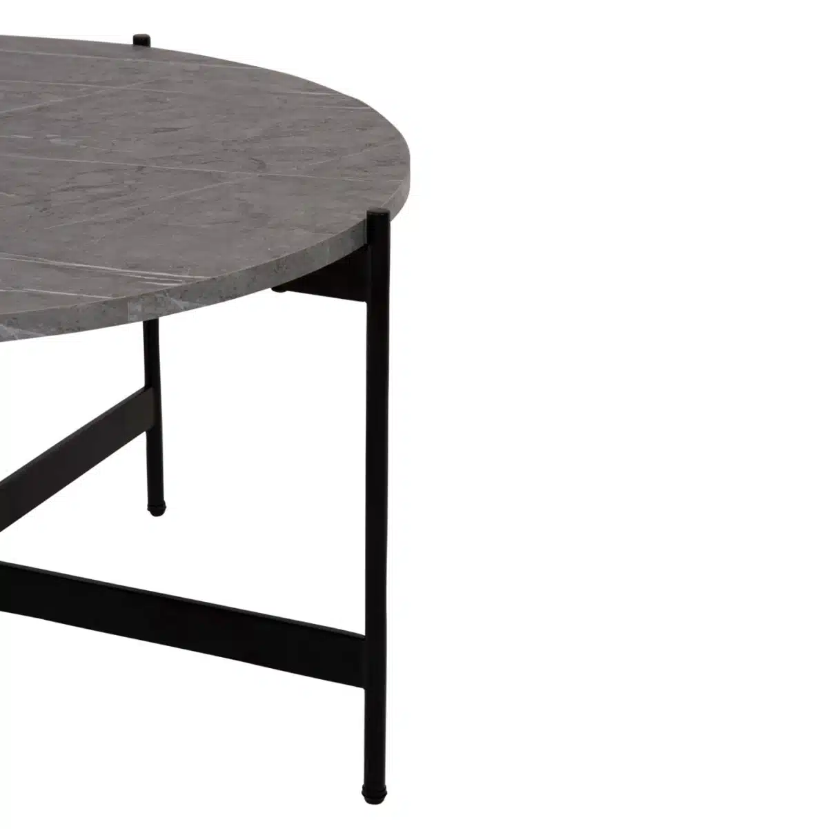 ΤΡΑΠΕΖΙ ΣΑΛΟΝΙΟΥ HM9588.02 MDF ΓΚΡΙ ΜΑΡΜΑΡΟ-ΜΑΥΡΗ ΜΕΤΑΛΛΙΚΗ ΒΑΣΗ Φ80x45Υεκ. - Image 4