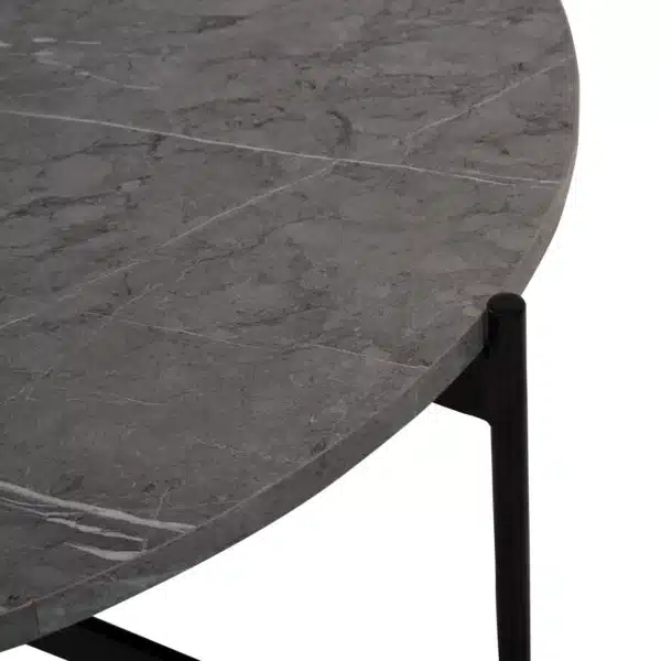ΤΡΑΠΕΖΙ ΣΑΛΟΝΙΟΥ HM9588.02 MDF ΓΚΡΙ ΜΑΡΜΑΡΟ-ΜΑΥΡΗ ΜΕΤΑΛΛΙΚΗ ΒΑΣΗ Φ80x45Υεκ. - Image 7