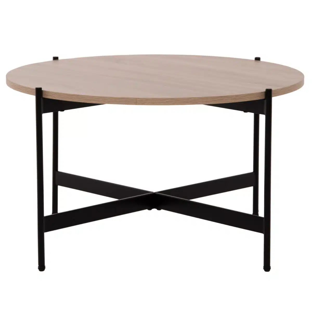 ΤΡΑΠΕΖΙ ΣΑΛΟΝΙΟΥ HM9588.03 MDF ΣΟΝΑΜΑ-ΜΑΥΡΗ ΜΕΤΑΛΛΙΚΗ ΒΑΣΗ Φ80x45Υεκ. - Image 3