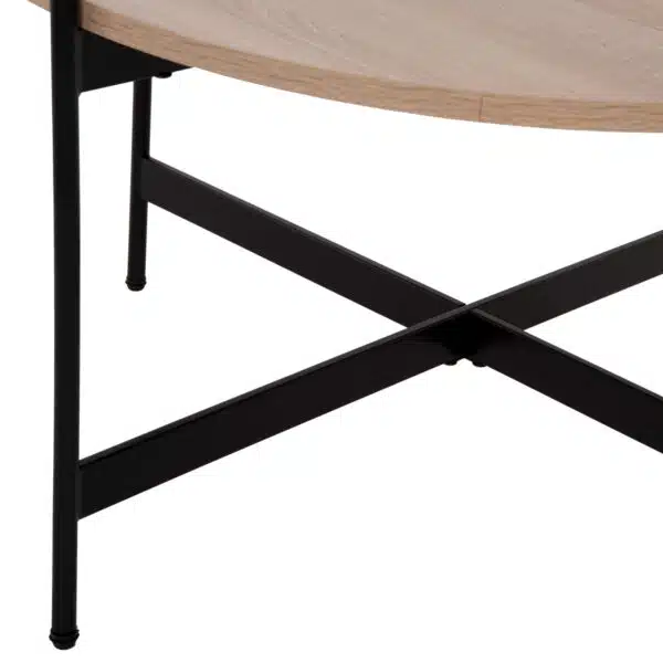ΤΡΑΠΕΖΙ ΣΑΛΟΝΙΟΥ HM9588.03 MDF ΣΟΝΑΜΑ-ΜΑΥΡΗ ΜΕΤΑΛΛΙΚΗ ΒΑΣΗ Φ80x45Υεκ. - Image 6