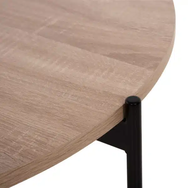 ΤΡΑΠΕΖΙ ΣΑΛΟΝΙΟΥ HM9588.03 MDF ΣΟΝΑΜΑ-ΜΑΥΡΗ ΜΕΤΑΛΛΙΚΗ ΒΑΣΗ Φ80x45Υεκ. - Image 7