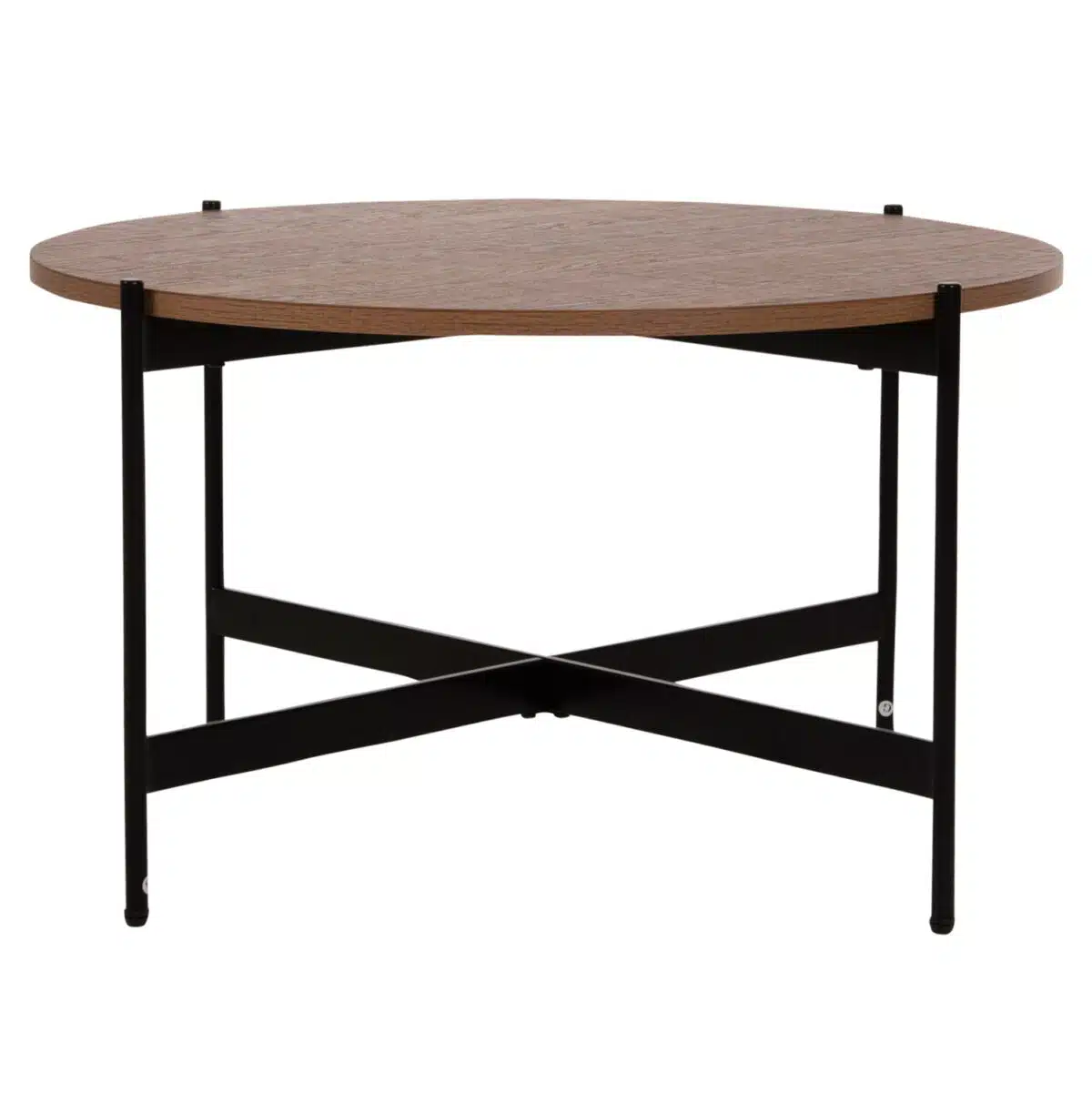ΤΡΑΠΕΖΙ ΣΑΛΟΝΙΟΥ HM9588.04 MDF ΚΑΡΥΔΙ-ΜΑΥΡΗ ΜΕΤΑΛΛΙΚΗ ΒΑΣΗ Φ80x45Υεκ. - Image 3