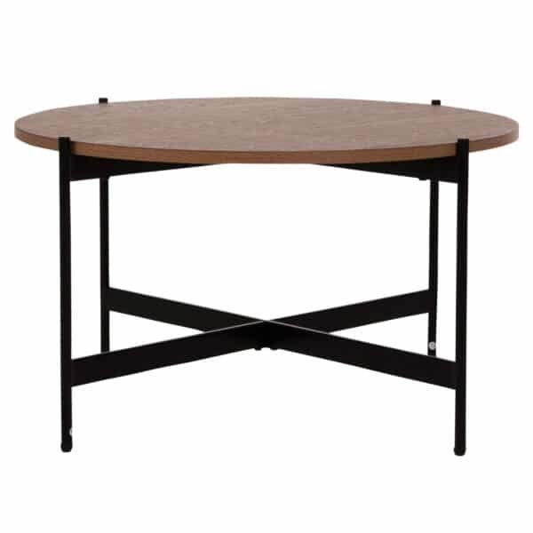 ΤΡΑΠΕΖΙ ΣΑΛΟΝΙΟΥ HM9588.04 MDF ΚΑΡΥΔΙ-ΜΑΥΡΗ ΜΕΤΑΛΛΙΚΗ ΒΑΣΗ Φ80x45Υεκ. - Image 3