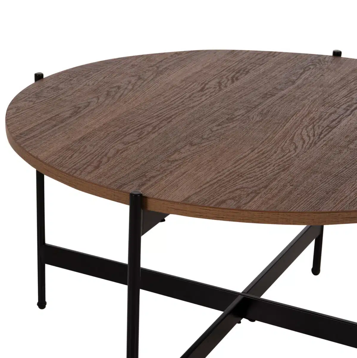 ΤΡΑΠΕΖΙ ΣΑΛΟΝΙΟΥ HM9588.04 MDF ΚΑΡΥΔΙ-ΜΑΥΡΗ ΜΕΤΑΛΛΙΚΗ ΒΑΣΗ Φ80x45Υεκ. - Image 4
