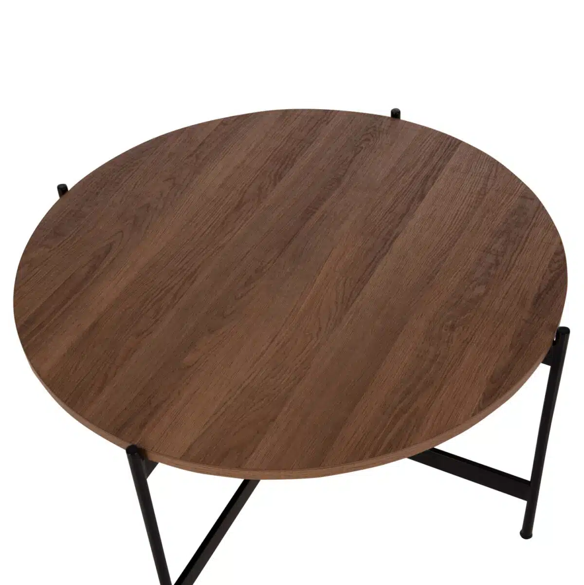 ΤΡΑΠΕΖΙ ΣΑΛΟΝΙΟΥ HM9588.04 MDF ΚΑΡΥΔΙ-ΜΑΥΡΗ ΜΕΤΑΛΛΙΚΗ ΒΑΣΗ Φ80x45Υεκ. - Image 5