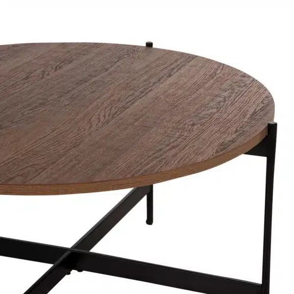 ΤΡΑΠΕΖΙ ΣΑΛΟΝΙΟΥ HM9588.04 MDF ΚΑΡΥΔΙ-ΜΑΥΡΗ ΜΕΤΑΛΛΙΚΗ ΒΑΣΗ Φ80x45Υεκ. - Image 6