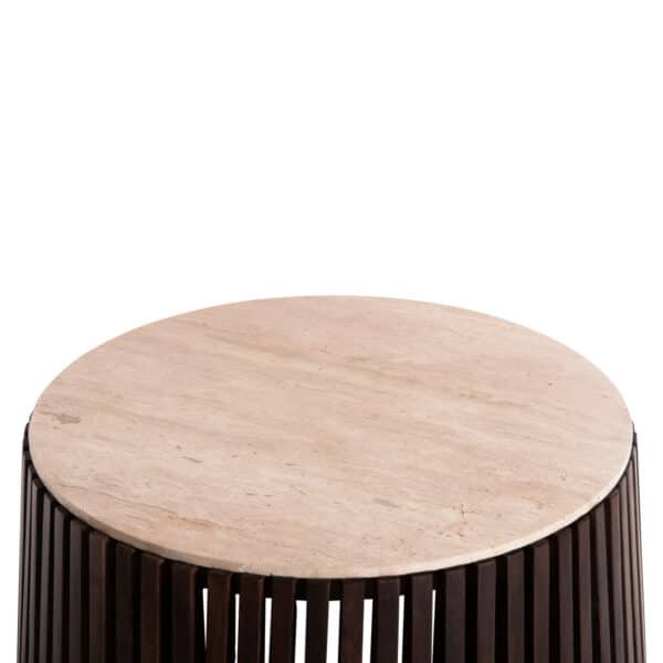 ΤΡΑΠΕΖΙ ΣΑΛΟΝΙΟΥ KREST HM9712 ΜΑΣΙΦ ΞΥΛΟ ΑΚΑΚΙΑΣ ΣΕ ΚΑΦΕ-ΤΡΑΒΕΡΤΙΝA Φ90x40Υεκ. - Image 6