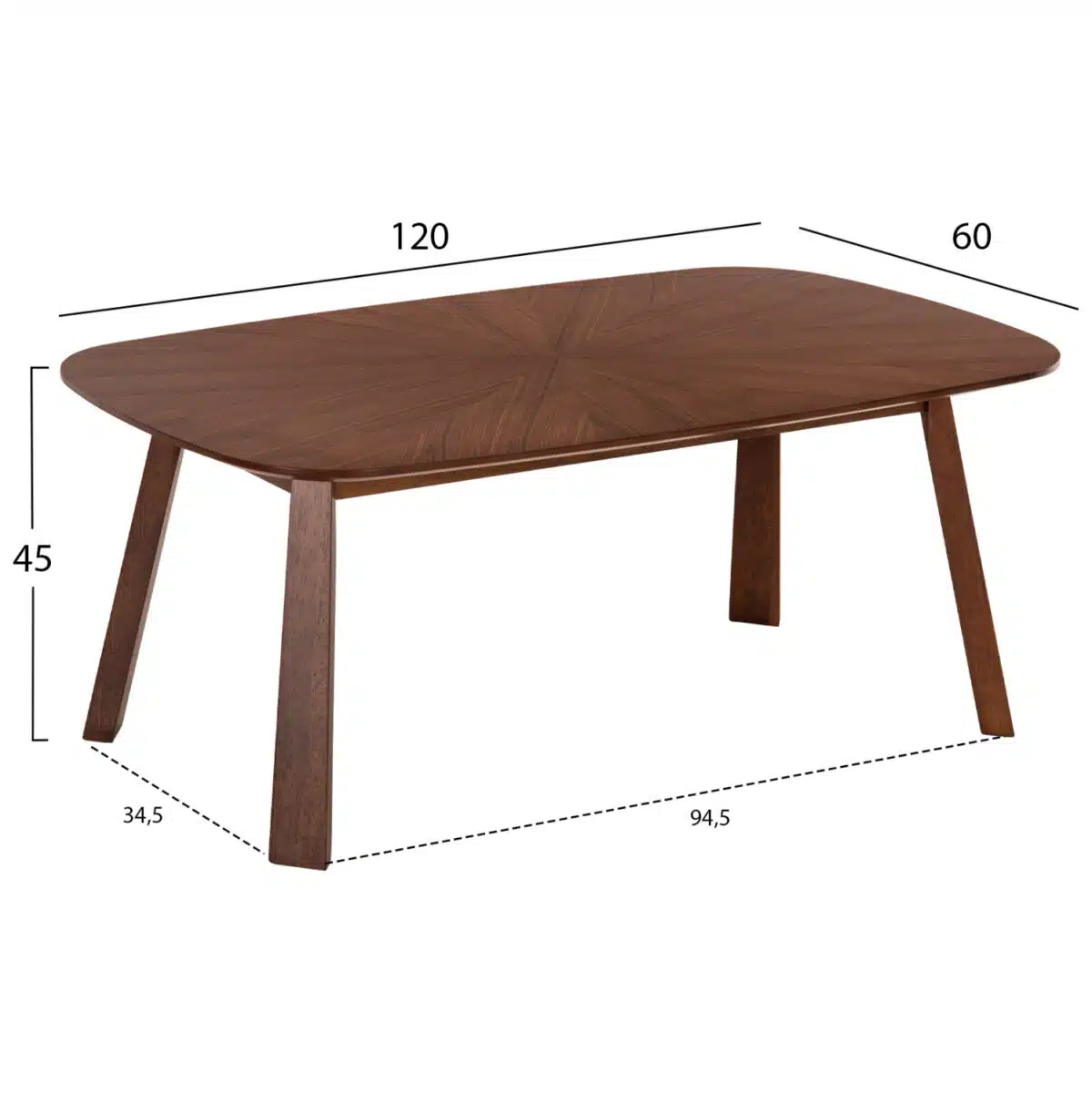 ΤΡΑΠΕΖΙ ΣΑΛΟΝΙΟΥ RINER HM9737 MDF ΣΕ ΚΑΡΥΔΙ ΧΡΩΜΑ 120x60x45Υεκ. - Image 2