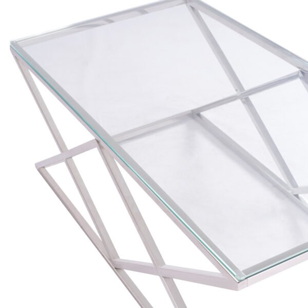 ΤΡΑΠΕΖΙ ΣΑΛΟΝΙΟΥ HOLLAND HM8624.01 ΜΕ ΓΥΑΛΙ ΚΑΙ ΒΑΣΗ ΧΡΩΜΙΟΥ 120X60Χ45 EK. - Image 4