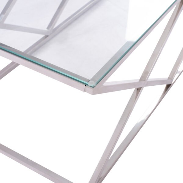 ΤΡΑΠΕΖΙ ΣΑΛΟΝΙΟΥ HOLLAND HM8624.01 ΜΕ ΓΥΑΛΙ ΚΑΙ ΒΑΣΗ ΧΡΩΜΙΟΥ 120X60Χ45 EK. - Image 5