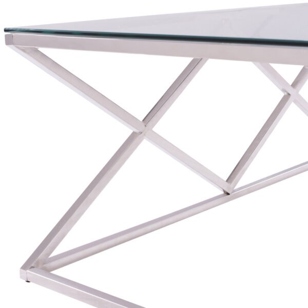 ΤΡΑΠΕΖΙ ΣΑΛΟΝΙΟΥ HOLLAND HM8624.01 ΜΕ ΓΥΑΛΙ ΚΑΙ ΒΑΣΗ ΧΡΩΜΙΟΥ 120X60Χ45 EK. - Image 6