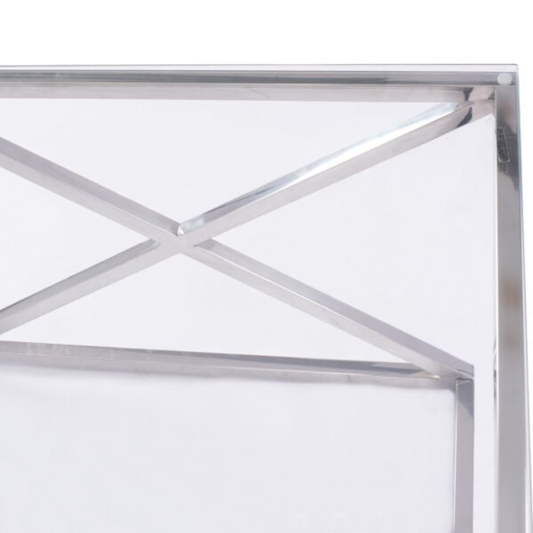 ΤΡΑΠΕΖΙ ΣΑΛΟΝΙΟΥ HOLLAND HM8624.01 ΜΕ ΓΥΑΛΙ ΚΑΙ ΒΑΣΗ ΧΡΩΜΙΟΥ 120X60Χ45 EK. - Image 7