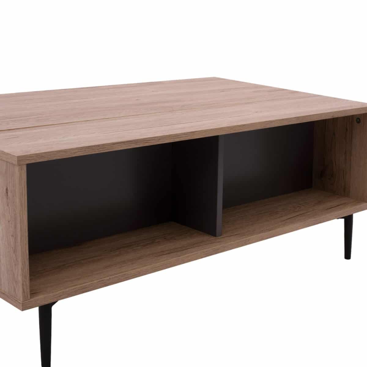 ΤΡΑΠΕΖΙ ΣΑΛΟΝΙΟΥ ΜΕΛΑΜΙΝΗΣ ME ΑΠΟΘΗΚΕΥΤΙΚΟ MARGARIT 100x58x39-53Yεκ.HM8677.11 - Image 6