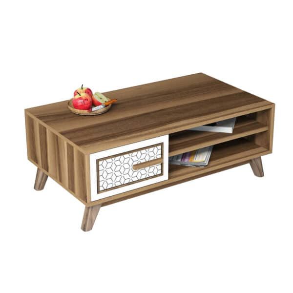 ΤΡΑΠΕΖΙ ΣΑΛΟΝΙΟY ΜΕΛΑΜΙΝΗΣ ΣΕ ΚΑΡΥΔΙ ΜΕ ΛΕΥΚΟ ΠΟΡΤΑΚΙ HM9497.03 105x60x38