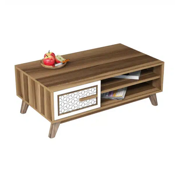 ΤΡΑΠΕΖΙ ΣΑΛΟΝΙΟY ΜΕΛΑΜΙΝΗΣ ΣΕ ΚΑΡΥΔΙ ΜΕ ΛΕΥΚΟ ΠΟΡΤΑΚΙ HM9497.03 105x60x38