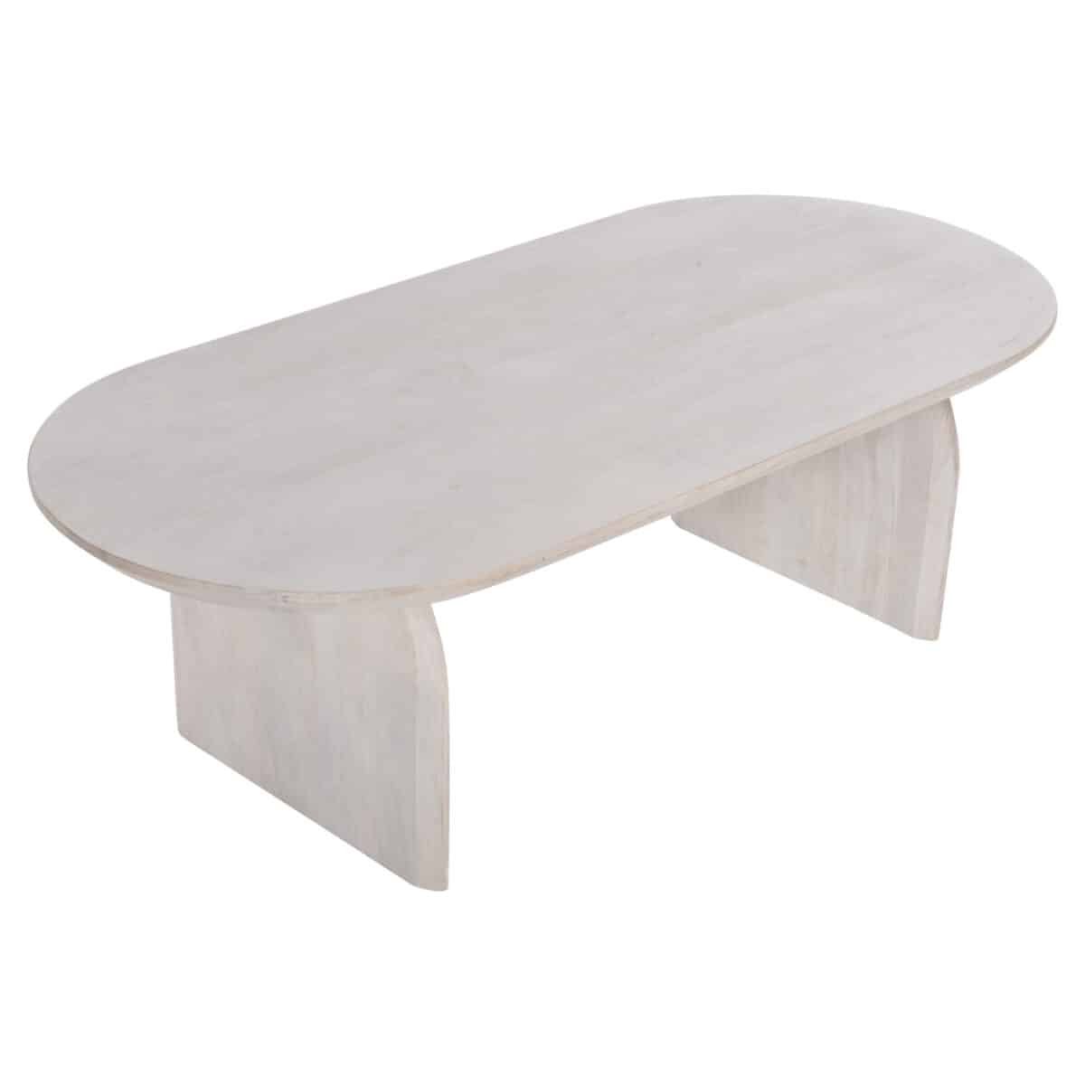 ΤΡΑΠΕΖΙ ΣΑΛΟΝΙΟΥ ΟΒΑΛ HONKY HM9710 ΜΑΣΙΦ ΞΥΛΟ MANGO- ΛΕΥΚΟ 130x60x40Υεκ. - Image 3