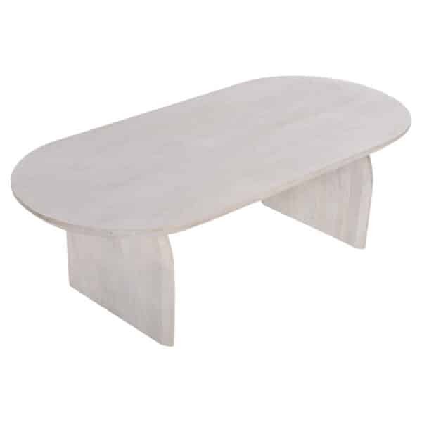 ΤΡΑΠΕΖΙ ΣΑΛΟΝΙΟΥ ΟΒΑΛ HONKY HM9710 ΜΑΣΙΦ ΞΥΛΟ MANGO- ΛΕΥΚΟ 130x60x40Υεκ. - Image 3