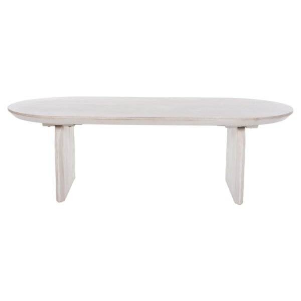 ΤΡΑΠΕΖΙ ΣΑΛΟΝΙΟΥ ΟΒΑΛ HONKY HM9710 ΜΑΣΙΦ ΞΥΛΟ MANGO- ΛΕΥΚΟ 130x60x40Υεκ. - Image 4