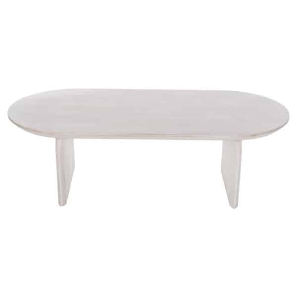 ΤΡΑΠΕΖΙ ΣΑΛΟΝΙΟΥ ΟΒΑΛ HONKY HM9710 ΜΑΣΙΦ ΞΥΛΟ MANGO- ΛΕΥΚΟ 130x60x40Υεκ. - Image 5