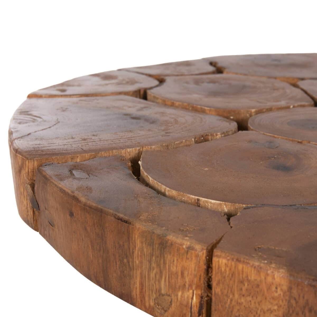 ΤΡΑΠΕΖΙ ΣΑΛΟΝΙΟΥ RIBBEN HM9553 ΞΥΛΟ SUAR ΦΥΣΙΚΟ-ΜΑΥΡΑ ΜΕΤΑΛΛΙΚΑ ΠΟΔΙΑ Φ80x45Υεκ. - Image 5