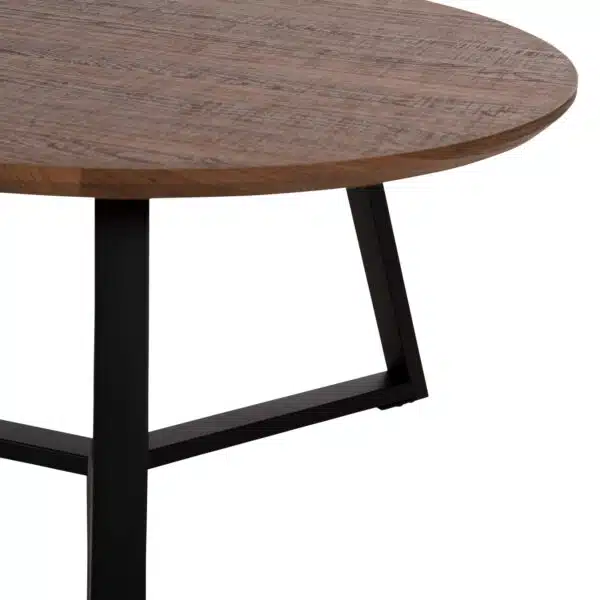 ΤΡΑΠΕΖΙ ΣΑΛΟΝΙΟΥ ΣΤΡΟΓΓΥΛΟ ROCKET HM9586.04 MDF WALNUT-ΜΑΥΡΗ ΣΑΓΡΕ ΒΑΣΗ Φ80x42Υεκ. - Image 6