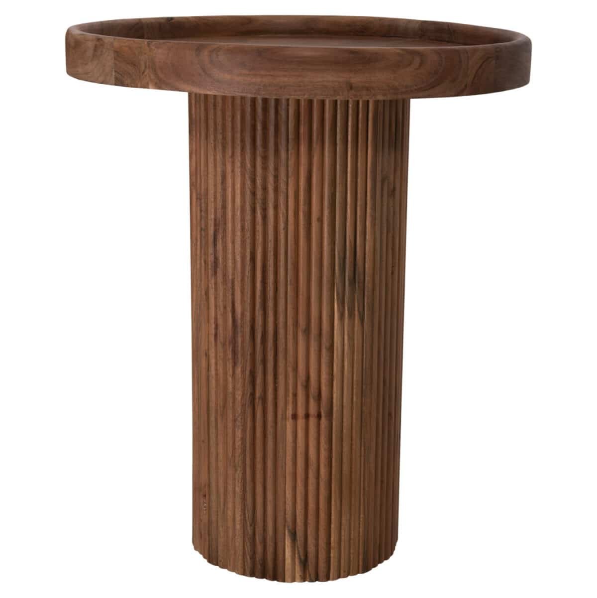 ΤΡΑΠΕΖΙ ΣΑΛΟΝΙΟΥ ΣΤΡΟΓΓΥΛΟ RAJJEH HM9692 ΜΑΣΙΦ ΑΚΑΚΙΑ ΦΥΣΙΚΟ ΧΡΩΜΑ Φ50x60Υεκ. - Image 4