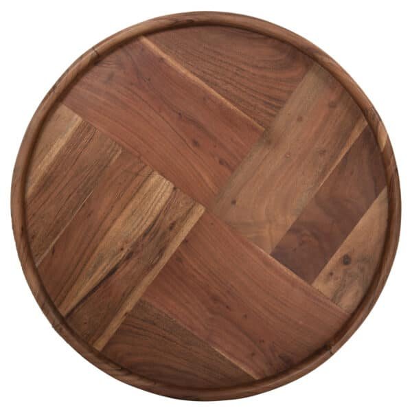 ΤΡΑΠΕΖΙ ΣΑΛΟΝΙΟΥ ΣΤΡΟΓΓΥΛΟ RAJJEH HM9693 ΜΑΣΙΦ ΑΚΑΚΙΑ ΦΥΣΙΚΟ ΧΡΩΜΑ Φ60x45Υεκ. - Image 7