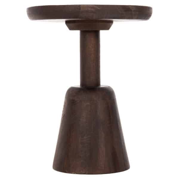 ΤΡΑΠΕΖΙ ΣΑΛΟΝΙΟΥ ΣΤΡΟΓΓΥΛΟ CRABB HM9701 ΜΑΣΙΦ MANGO ΣΚΟΥΡΟ ΚΑΦΕ Φ40x49,5Υεκ. - Image 4