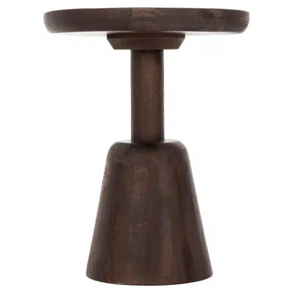 ΤΡΑΠΕΖΙ ΣΑΛΟΝΙΟΥ ΣΤΡΟΓΓΥΛΟ CRABB HM9701 ΜΑΣΙΦ MANGO ΣΚΟΥΡΟ ΚΑΦΕ Φ40x49,5Υεκ. - Image 4