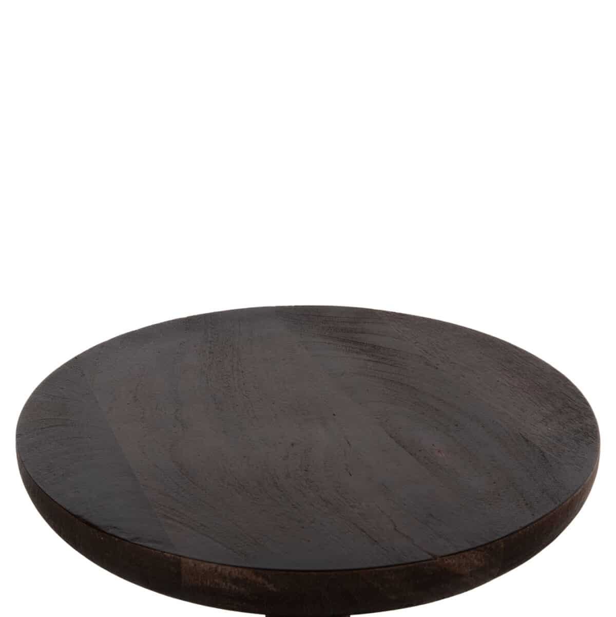 ΤΡΑΠΕΖΙ ΣΑΛΟΝΙΟΥ ΣΤΡΟΓΓΥΛΟ CRABB HM9701 ΜΑΣΙΦ MANGO ΣΚΟΥΡΟ ΚΑΦΕ Φ40x49,5Υεκ. - Image 5