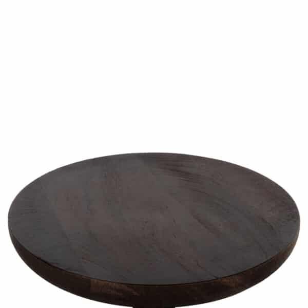 ΤΡΑΠΕΖΙ ΣΑΛΟΝΙΟΥ ΣΤΡΟΓΓΥΛΟ CRABB HM9701 ΜΑΣΙΦ MANGO ΣΚΟΥΡΟ ΚΑΦΕ Φ40x49,5Υεκ. - Image 5