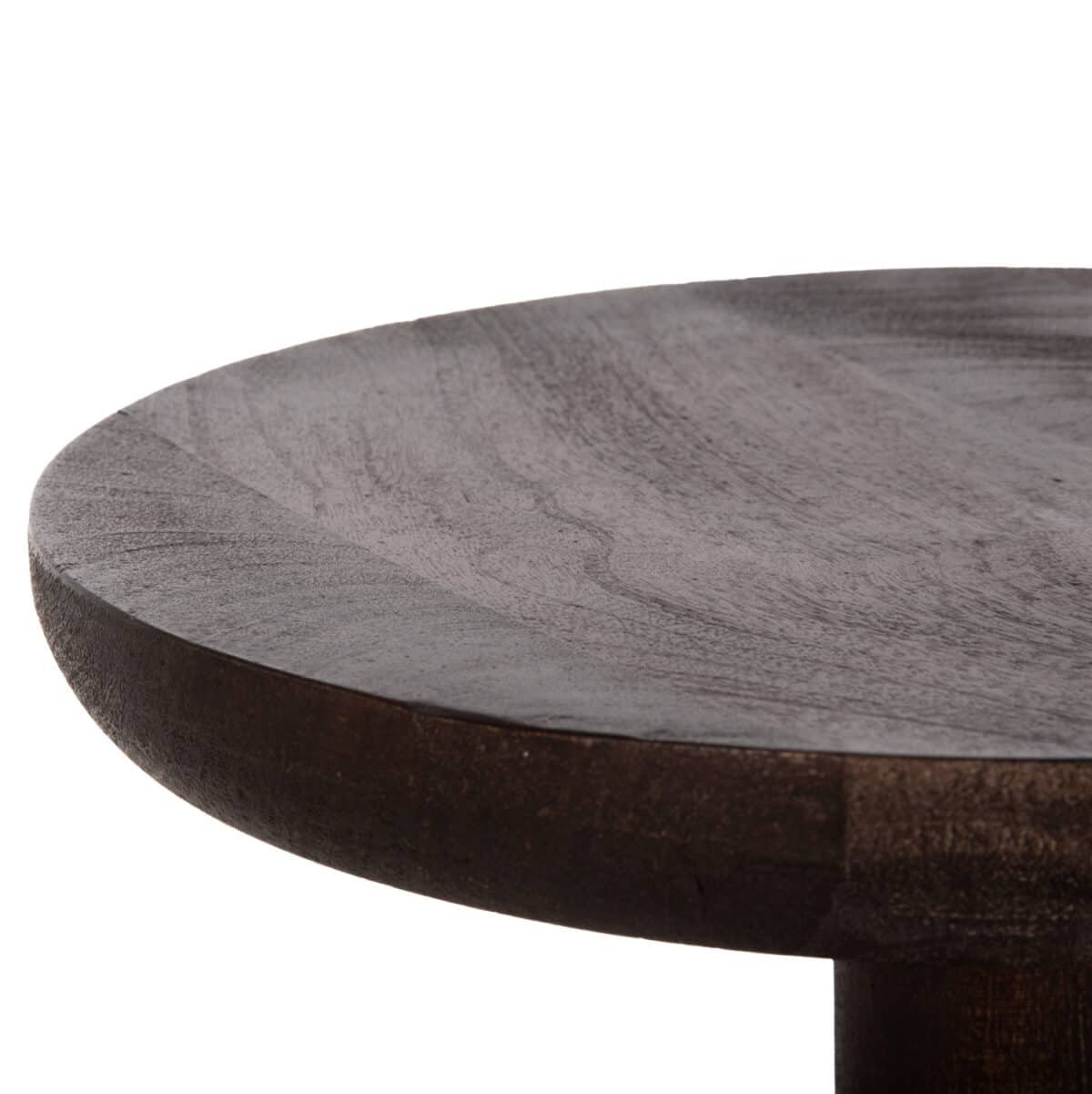 ΤΡΑΠΕΖΙ ΣΑΛΟΝΙΟΥ ΣΤΡΟΓΓΥΛΟ CRABB HM9701 ΜΑΣΙΦ MANGO ΣΚΟΥΡΟ ΚΑΦΕ Φ40x49,5Υεκ. - Image 6