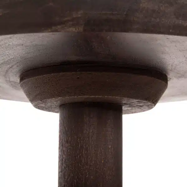 ΤΡΑΠΕΖΙ ΣΑΛΟΝΙΟΥ ΣΤΡΟΓΓΥΛΟ CRABB HM9701 ΜΑΣΙΦ MANGO ΣΚΟΥΡΟ ΚΑΦΕ Φ40x49,5Υεκ. - Image 7