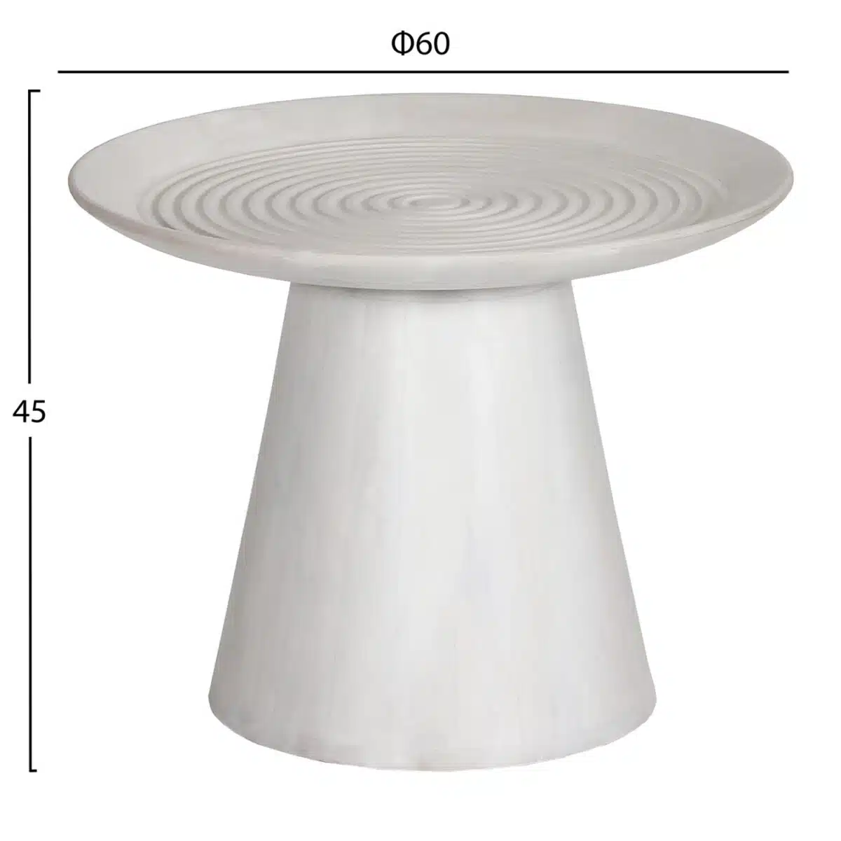 ΤΡΑΠΕΖΙ ΣΑΛΟΝΙΟΥ ΣΤΡΟΓΓΥΛΟ ROSS HM9709 ΜΑΣΙΦ ΞΥΛΟ MANGO-ΛΕΥΚΟ Φ60x45Υεκ. - Image 2