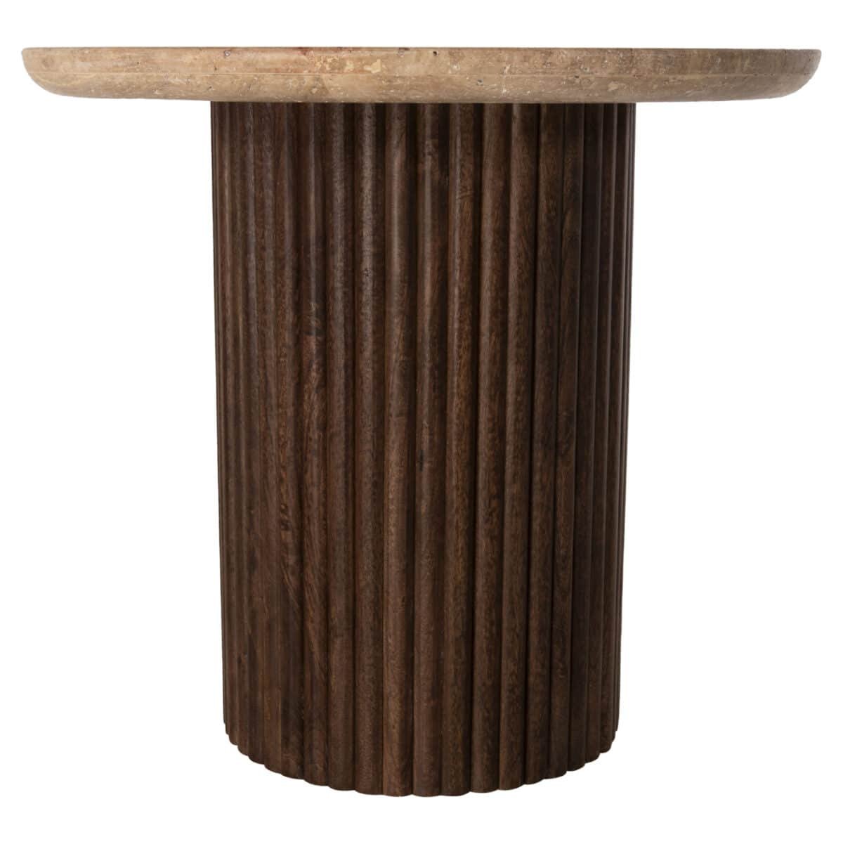 ΤΡΑΠΕΖΙ ΣΑΛΟΝΙΟΥ ΣΤΡΟΓΓΥΛΟ GLADYS HM9714 ΜΑΣΙΦ MANGO-ΤΡΑΒΕΡΤΙΝΑ Φ55x50Υεκ. - Image 3