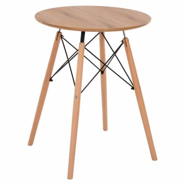 ΤΡΑΠΕΖΙ ΣΤΡΟΓΓΥΛΟ MINIMAL HM0060.04 ΦΥΣΙΚΟ ΧΡΩΜΑ MDF-ΠΟΔΙΑ ΟΞΙΑΣ ΣΕ ΦΥΣΙΚΟ ΧΡΩΜΑ Φ60Χ76Υεκ.